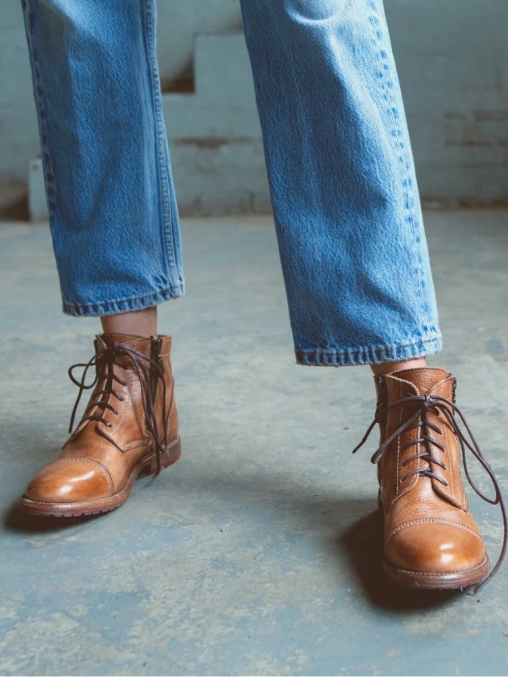 Bed Stu Women’s 7 Bonnie II Lux Leather Lace Up Boots In Tan Rustic